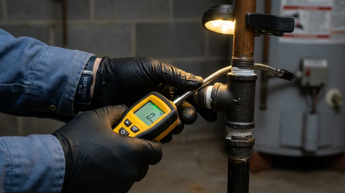 Gas leak detection with electronic sniffer by Johns Plumbing LLC in El Sobrante